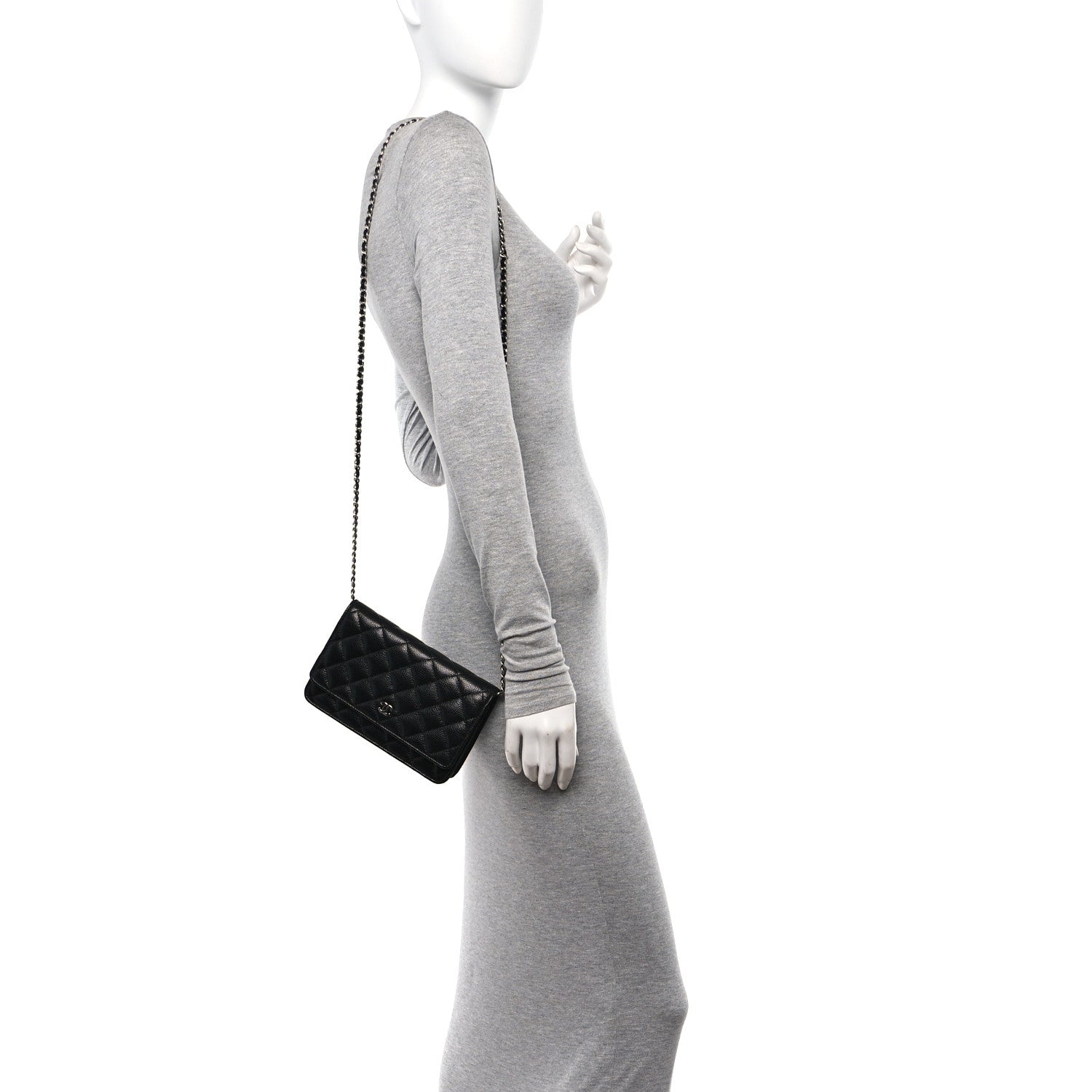 Chanel Caviar Quilted Wallet on Chain WOC Black 2 of 12