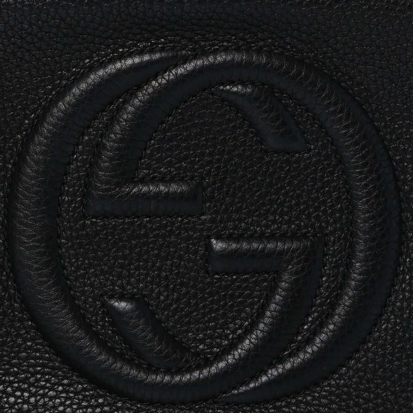 Pebbled Calfskin Small Soho Disco Bag Black