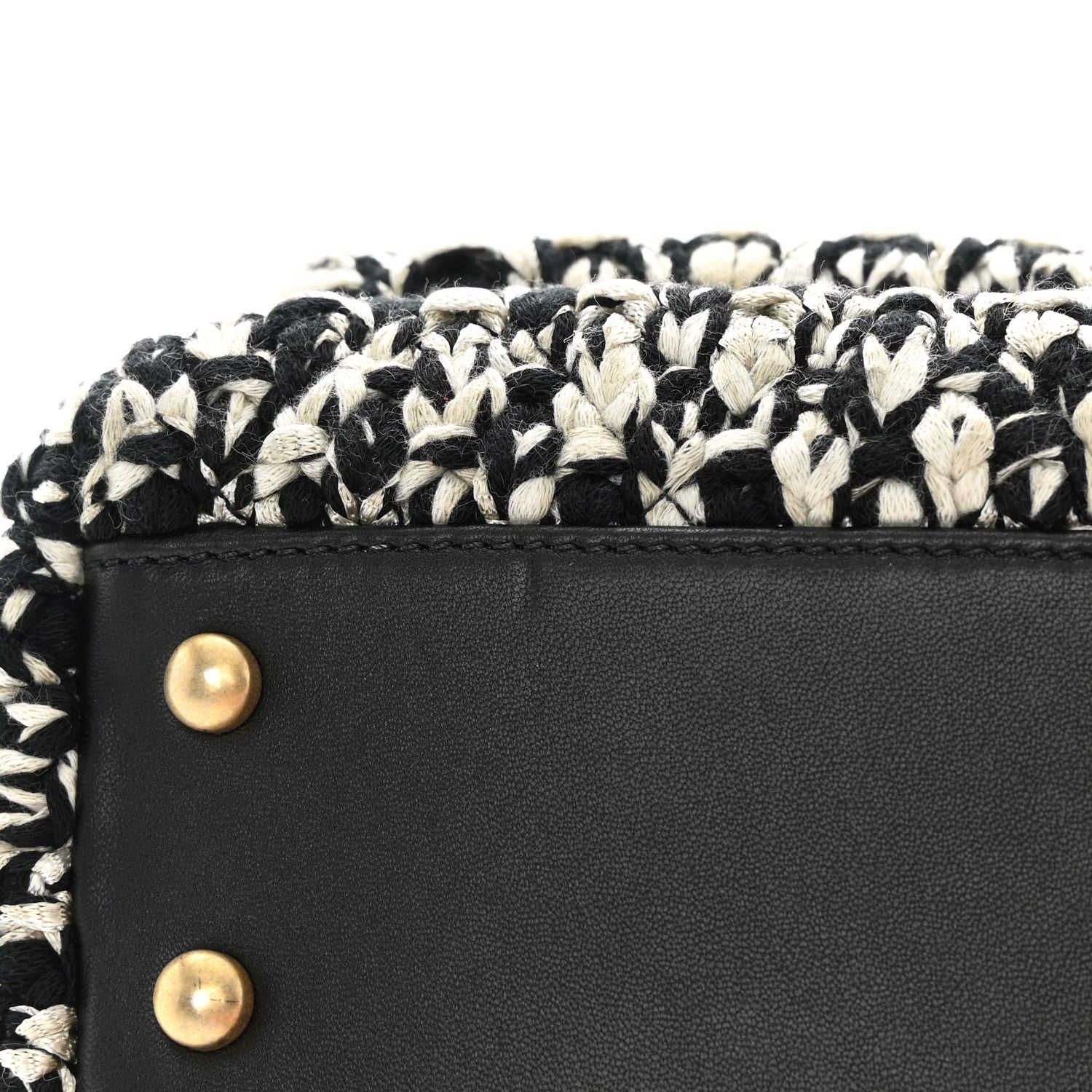Chanel Tweed Quilted Mini Coco Handle Flap Black Beige 11 of 12