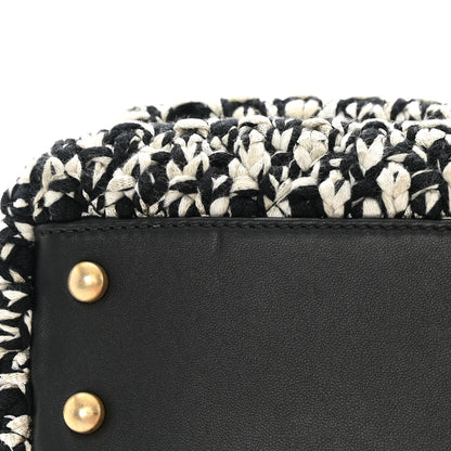 Chanel Tweed Quilted Mini Coco Handle Flap Black Beige 11 of 12
