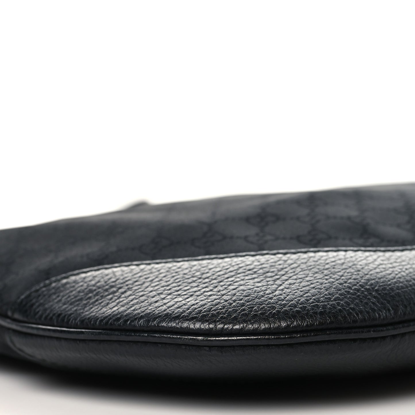 Denim Monogram Large Half Moon Hobo Black