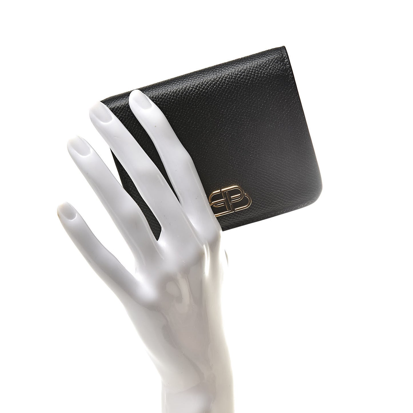 Signature Grained Calfskin BB Flap Coin Wallet Black