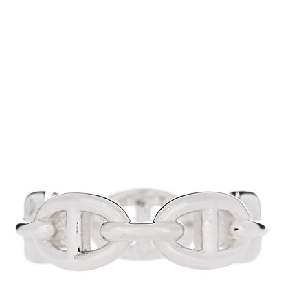 Hermes Sterling Silver PM Chaine d'Ancre Enchainee Band Ring 56 7.5 3 of 9