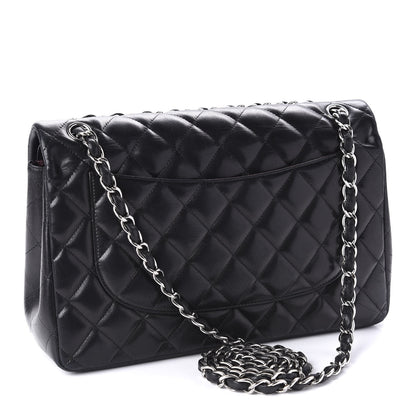 Chanel Lambskin Quilted Jumbo Double Flap Black 4 of 14