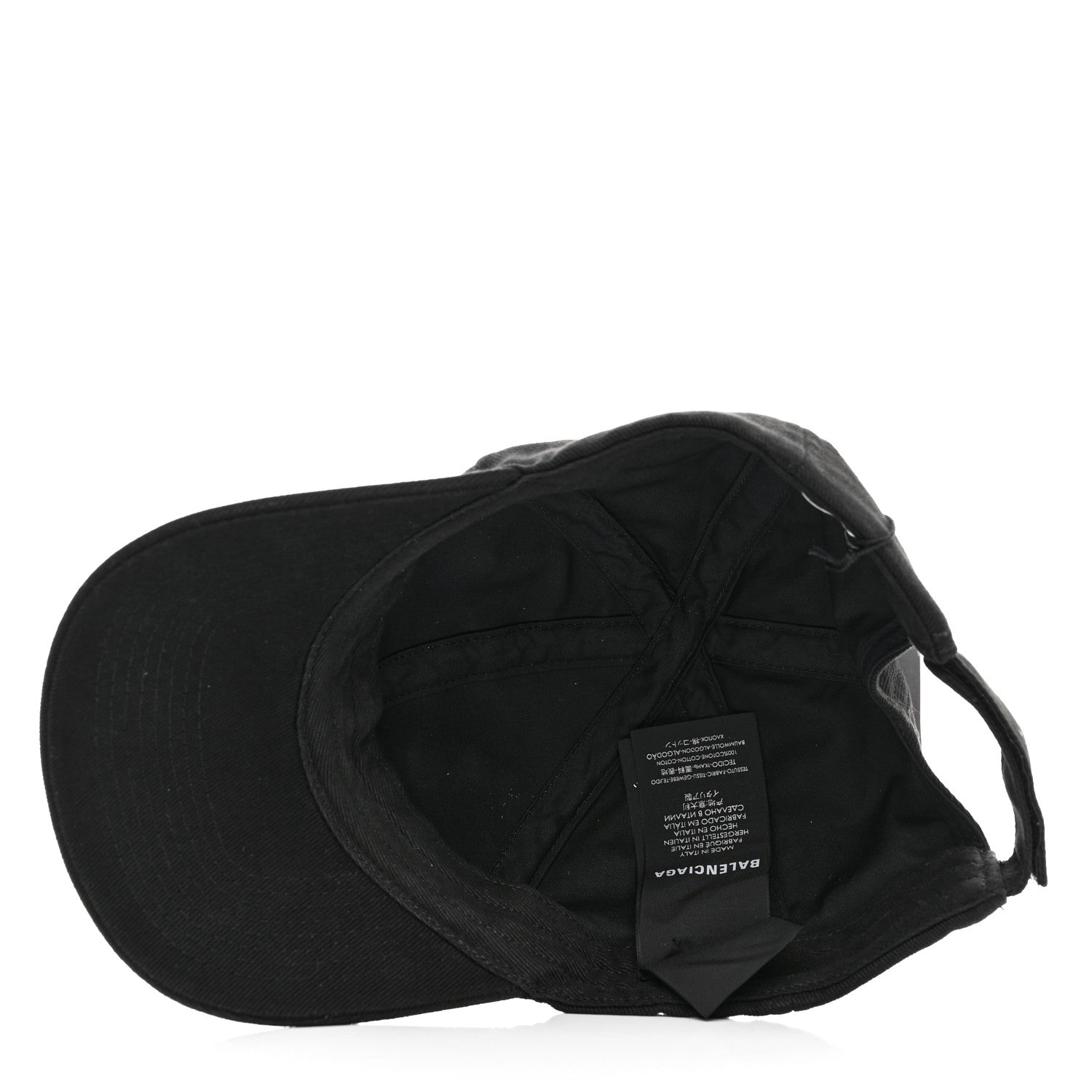 Balenciaga Bio Cotton Logo Classic Baseball Cap 59 L Black White 7 of 9