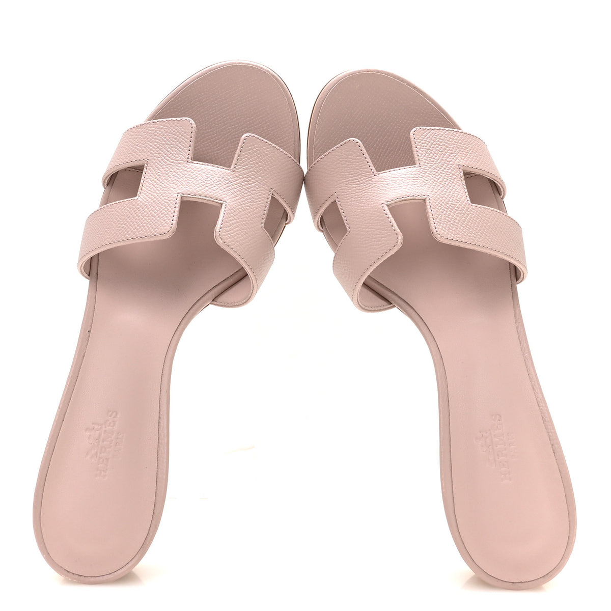 Hermes Epsom Oasis Sandals 38.5 Rose Porcelaine 2 of 9
