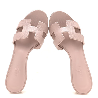 Hermes Epsom Oasis Sandals 38.5 Rose Porcelaine 2 of 9