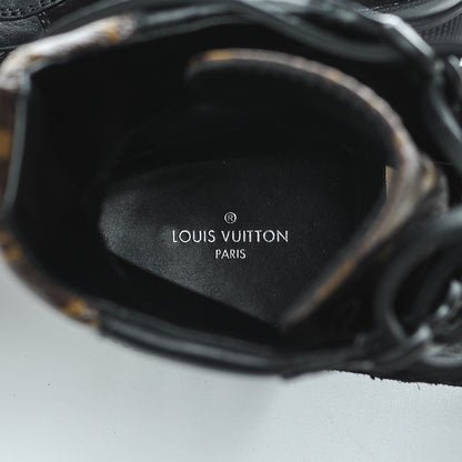 Louis Vuitton Suede Calfskin Monogram Checkpoint Platform Desert Boots 35 Black 7 of 7
