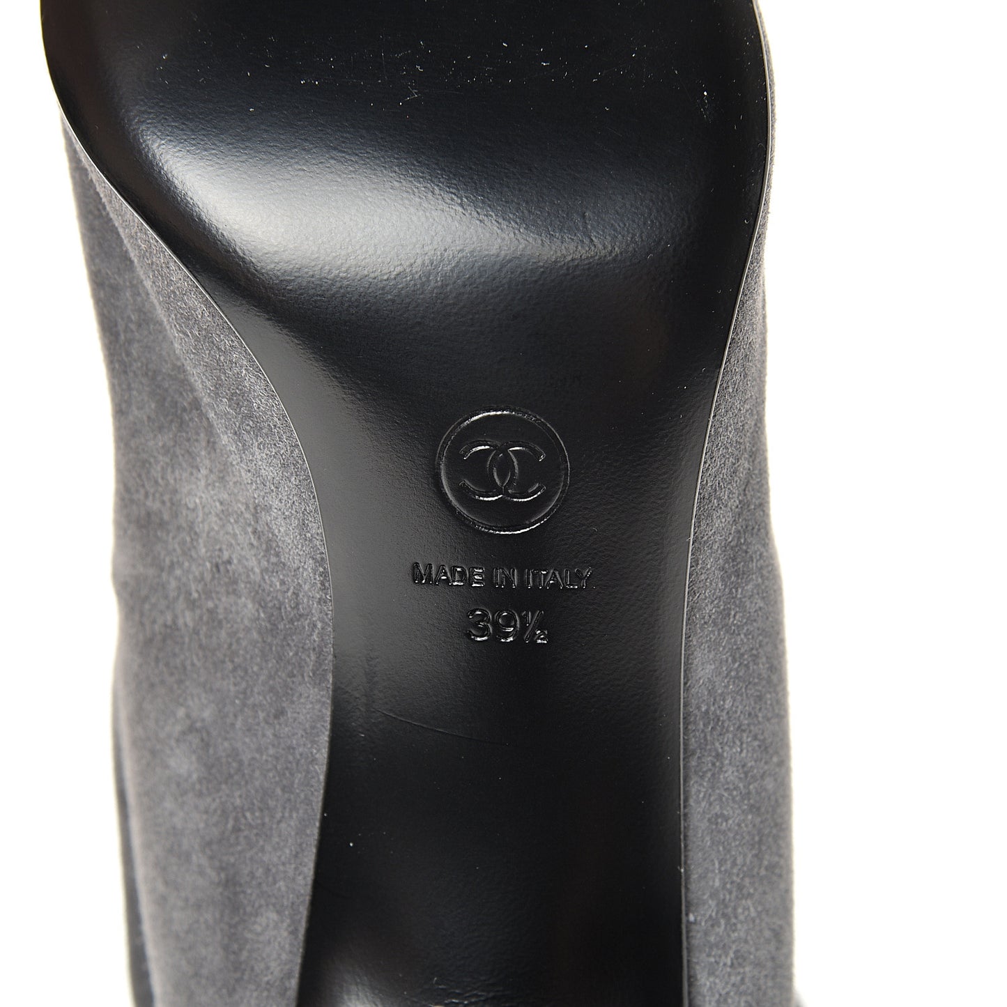 Suede Calfskin Satin Gabrielle Cap Toe Short Boots 39.5 Grey Black