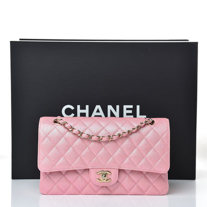 Chanel Iridescent Caviar Quilted Medium Double Flap Rose Pink 11 of 11