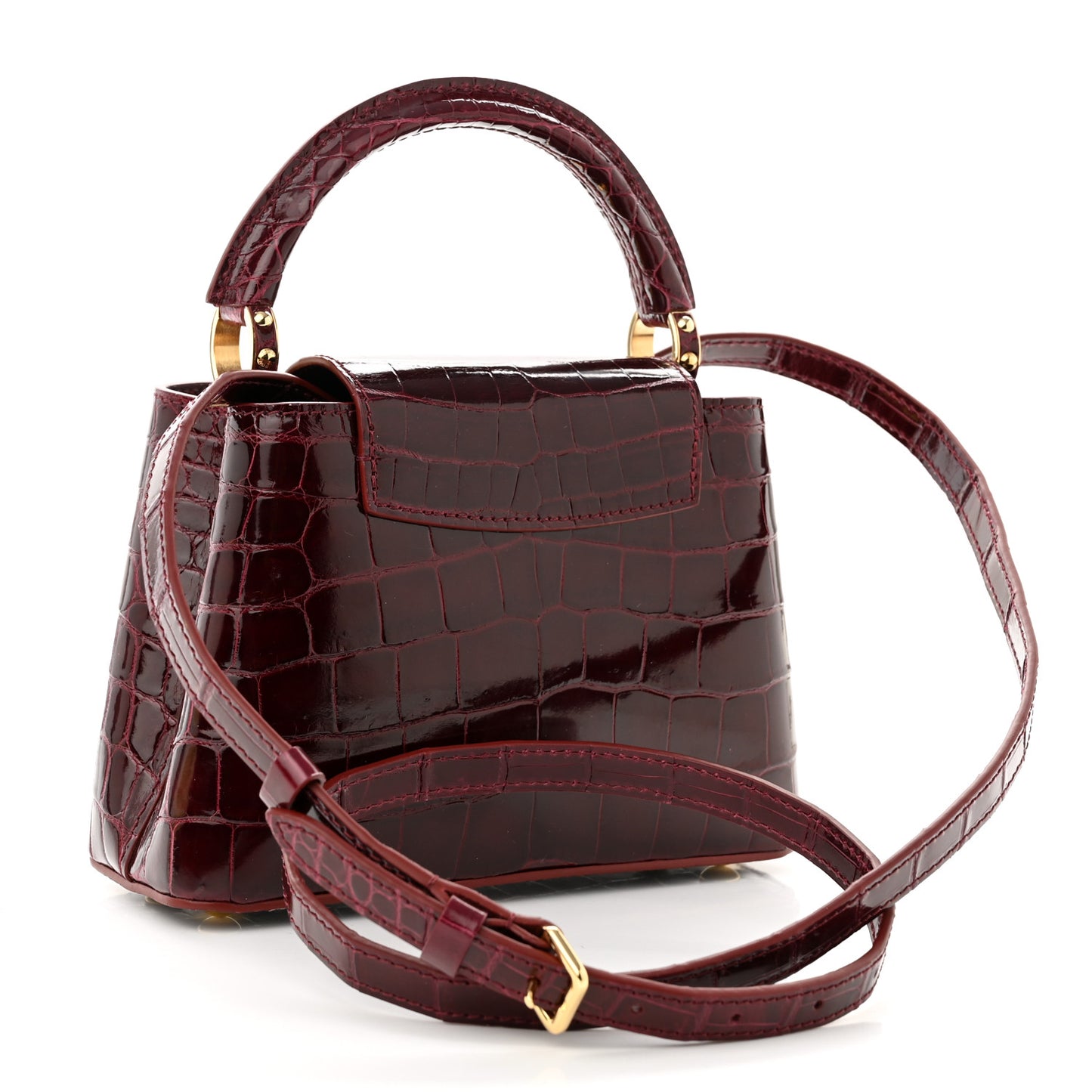 Crocodile Mini Capucines Bordeaux