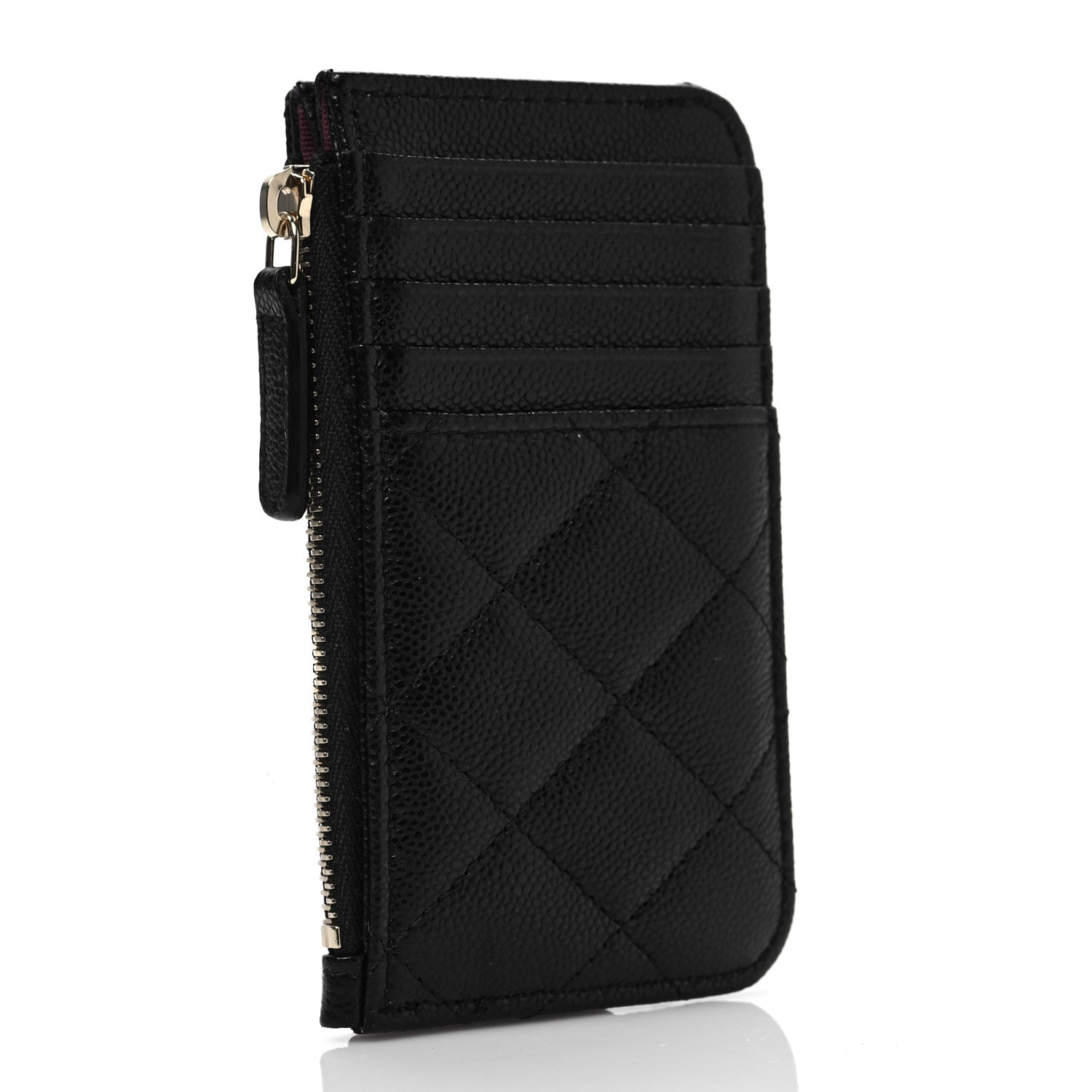 Chanel Caviar Quilted Flap Zip Card Holder Black 3 of 8