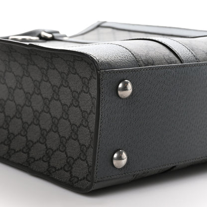 Gucci GG Supreme Monogram Textured Dollar Calfskin Medium Ophidia Tote Grey Black Graphite Grey 8 of 11