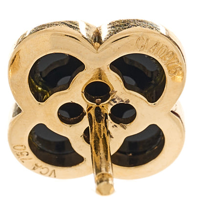 Van Cleef & Arpels 18K Yellow Gold Onyx Pure Alhambra Earrings 5 of 5