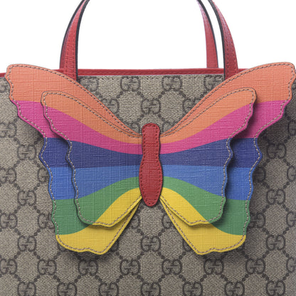 Gucci GG Supreme Monogram Kid's Rainbow Butterfly Tote 8 of 10