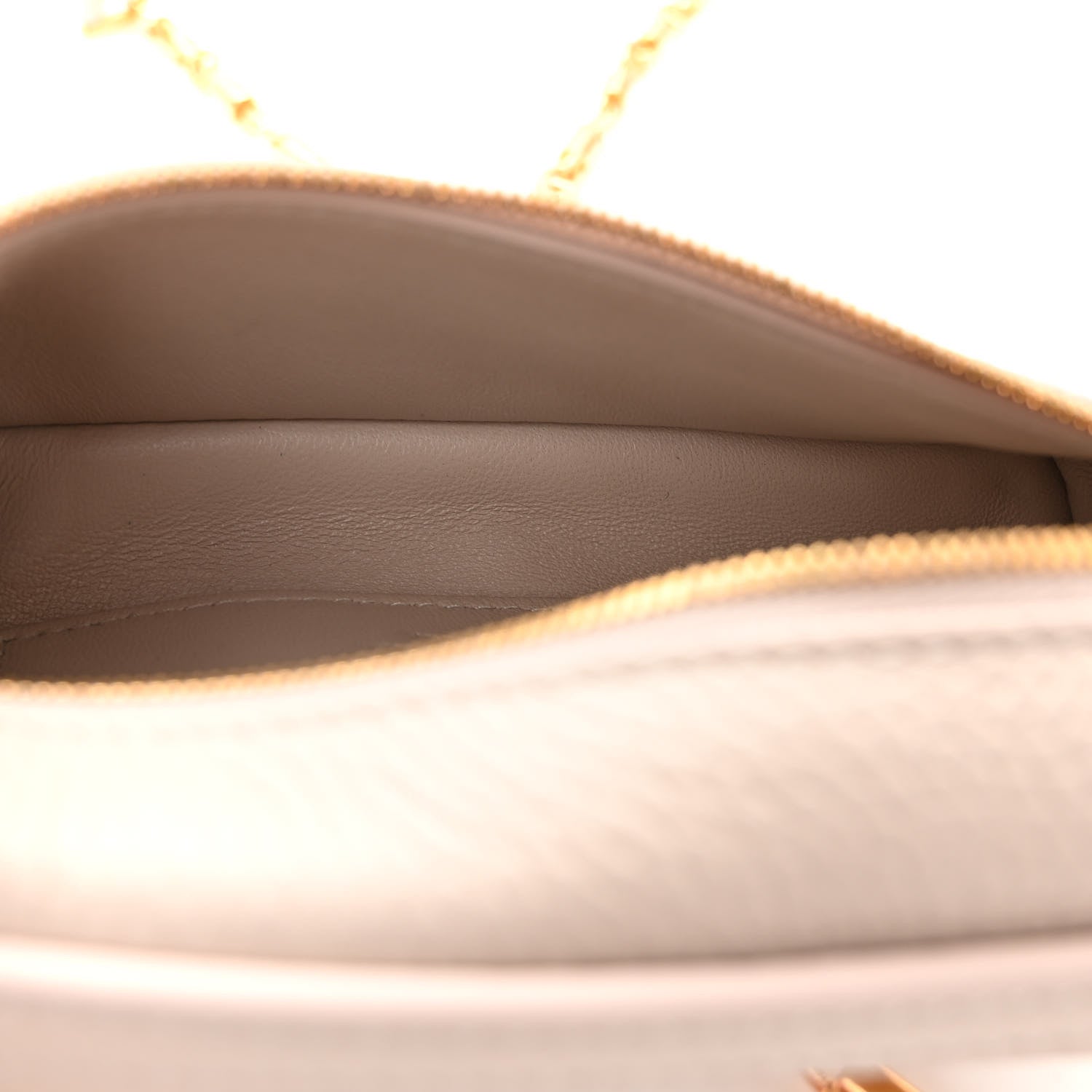 Loro Piana Grained Calfskin Extra Pocket Mini Pouch Creamed Honey 5 of 9
