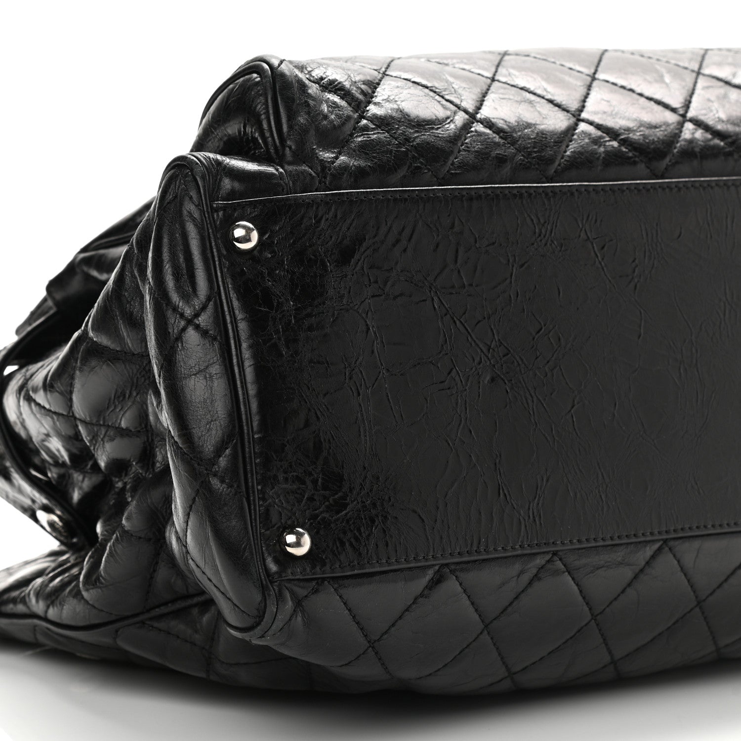 Chanel Glazed Calfskin Quilted Large New Portobello Tote Black 8 of 12