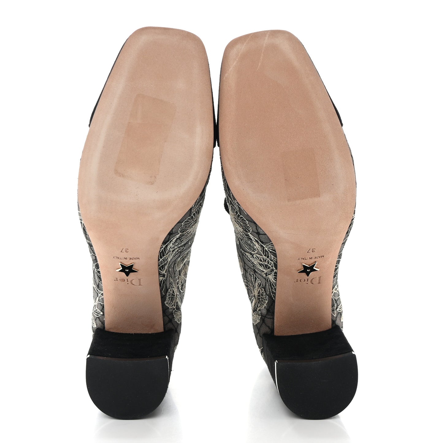 Suede Lurex Butterfly Embroidered Naughtily-D Heeled Ankle Boots 37 Black Gold