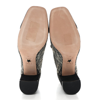 Christian Dior Suede Lurex Butterfly Embroidered Naughtily-D Heeled Ankle Boots 37 Black Gold 6 of 11