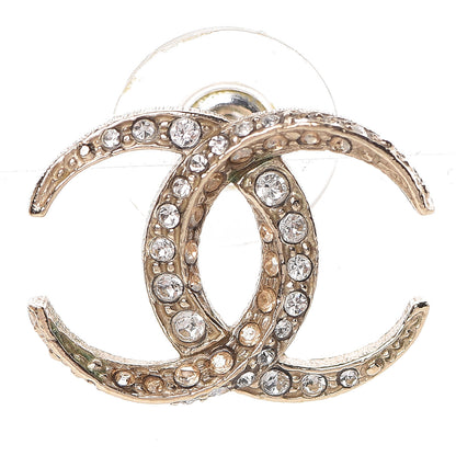 Chanel Crystal CC Moon Earrings Gold 6 of 7