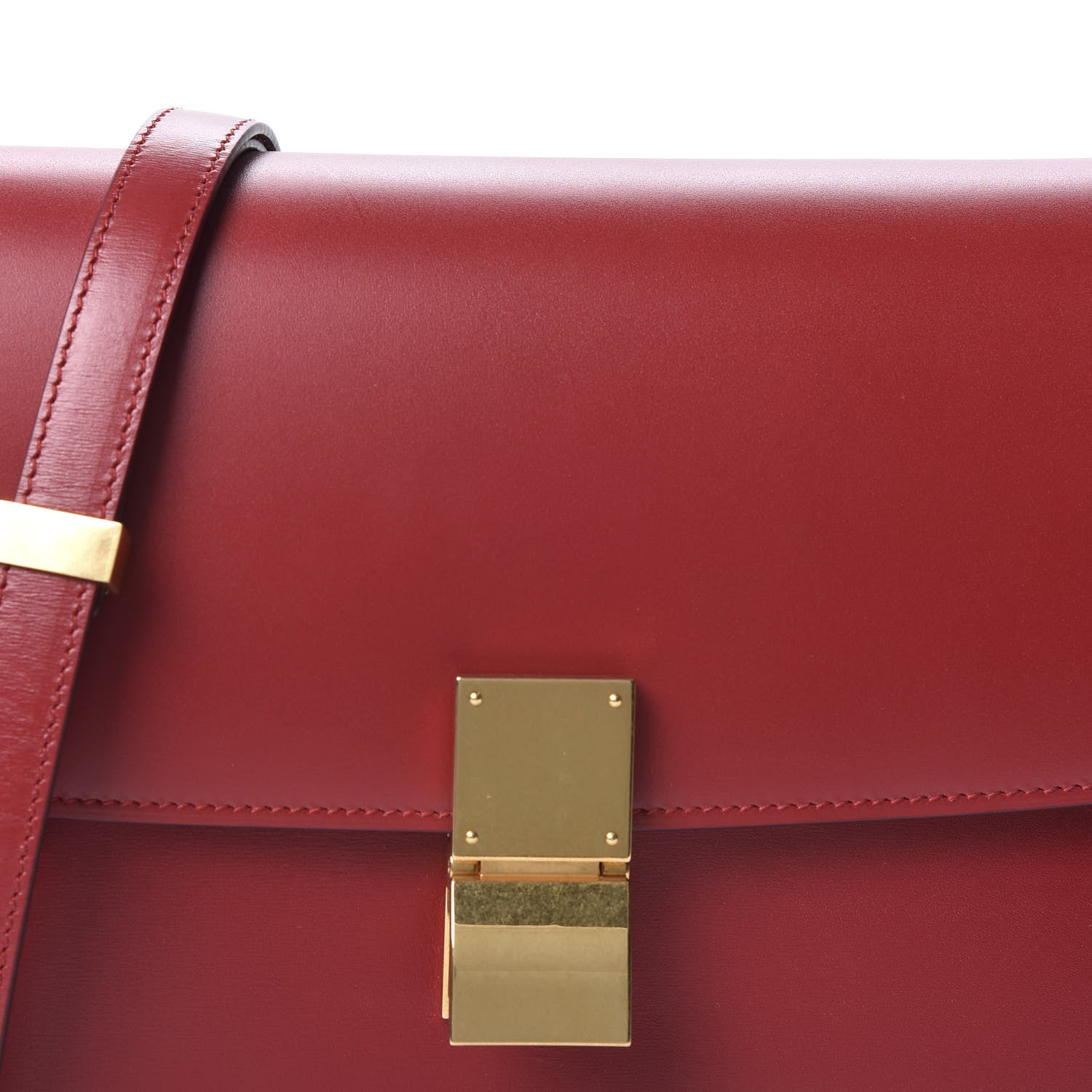 Celine Box Calfskin Medium Classic Box Flap Bag Red 9 of 9