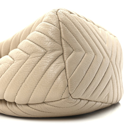 Chanel Deerskin Chevron Small CC Chain Bucket Bag Beige 9 of 10