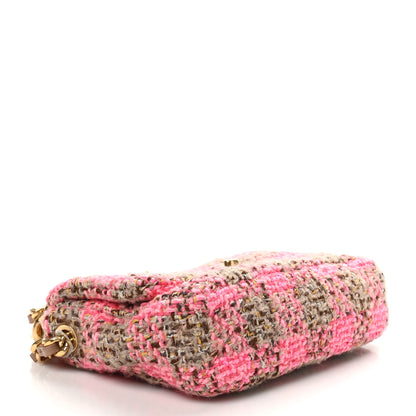 Chanel Wool Tweed Quilted Small Elegant Chain Flap Pink Brown 4 of 10