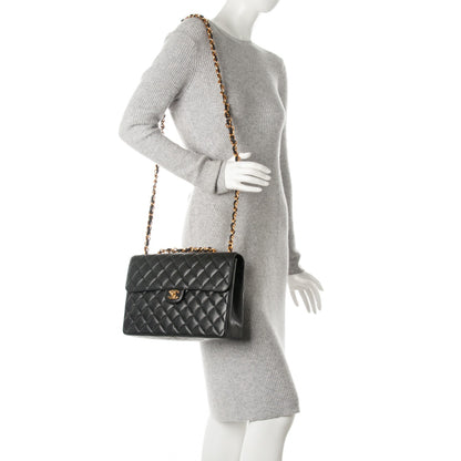 Chanel Caviar Quilted Jumbo Single Flap Black 2 of 9