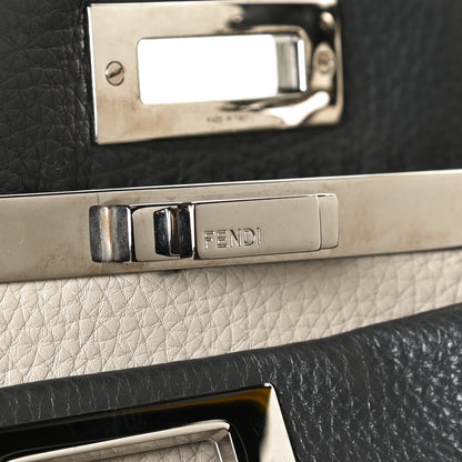 Fendi Cuoio Romano Selleria Bi-Color Large Peekaboo Iconic Satchel Asfalto Latte 8 of 12