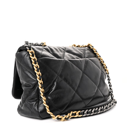 Chanel Goatskin Quilted Large Chanel 19 Flap Black 3 of 10