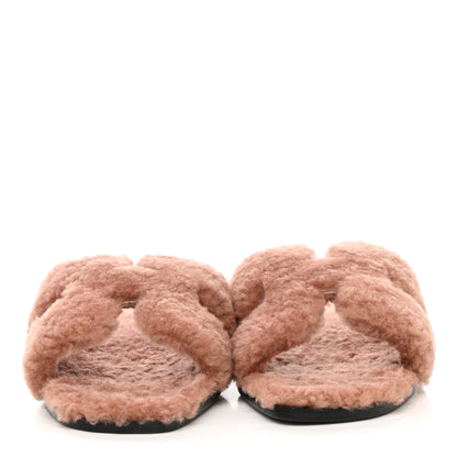 Hermes Woolskin Oran Sandals 38 Rose Aube 2 of 10