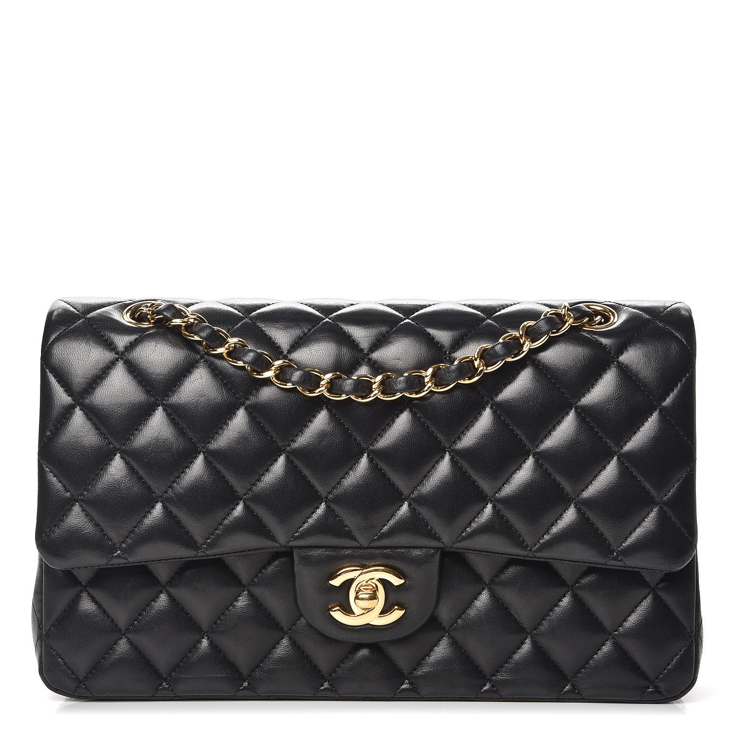 Chanel Lambskin Quilted Medium Double Flap Black 1 of 15