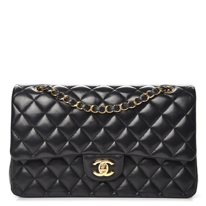 Chanel Lambskin Quilted Medium Double Flap Black 1 of 15