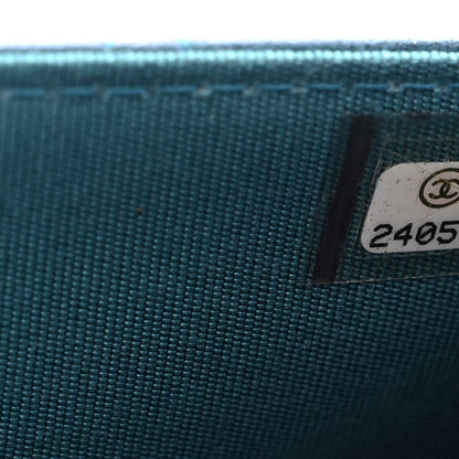 Chanel Iridescent Lambskin Quilted Wallet On Chain WOC Turquoise 8 of 12