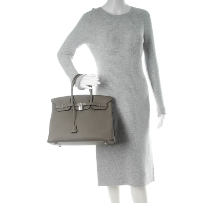 Hermes Taurillon Clemence Birkin 35 Etain 2 of 25