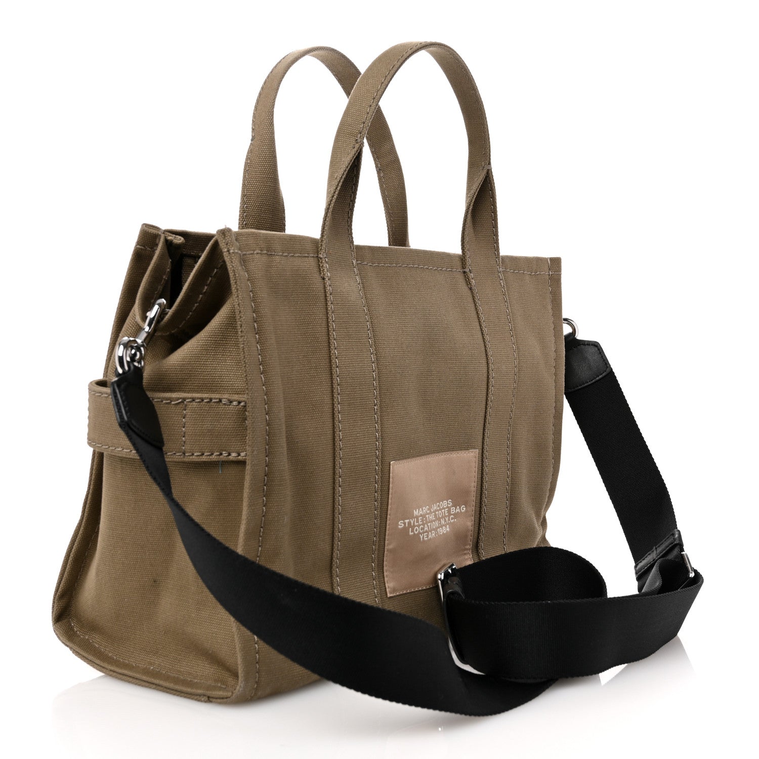 Marc Jacobs Cotton Canvas Medium The Traveler Tote Bag Slate Green 3 of 14