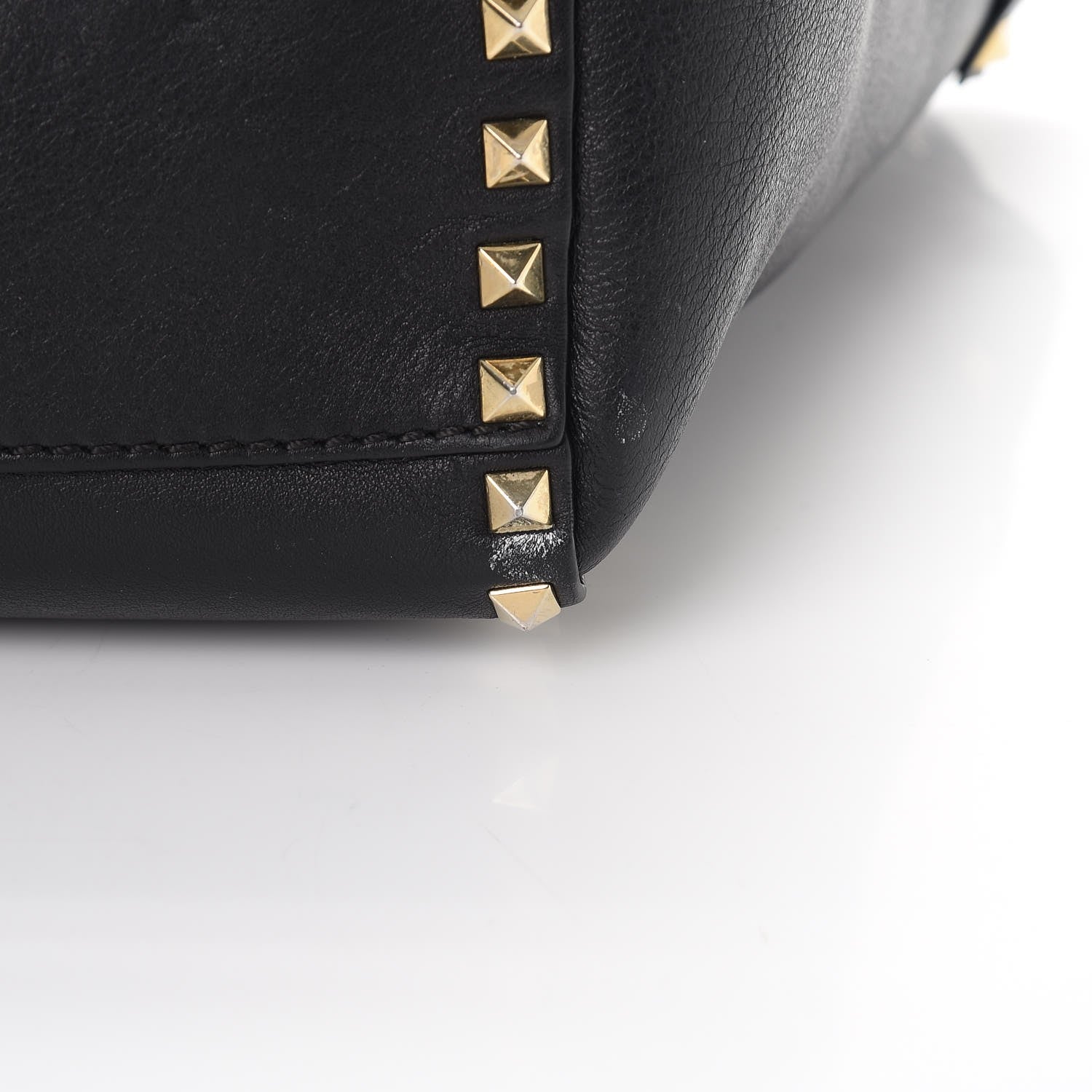 Valentino Garavani Vitello Rockstud Double Handle Tote Black 17 of 17