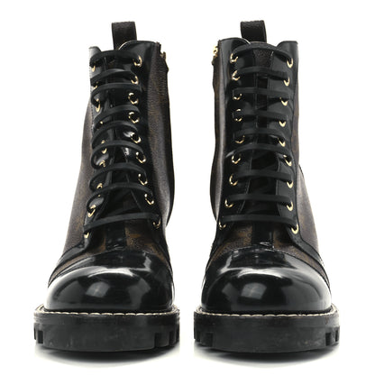 Louis Vuitton Patent Calfskin Monogram Star Trail Ankle Boots 41 Black 2 of 7
