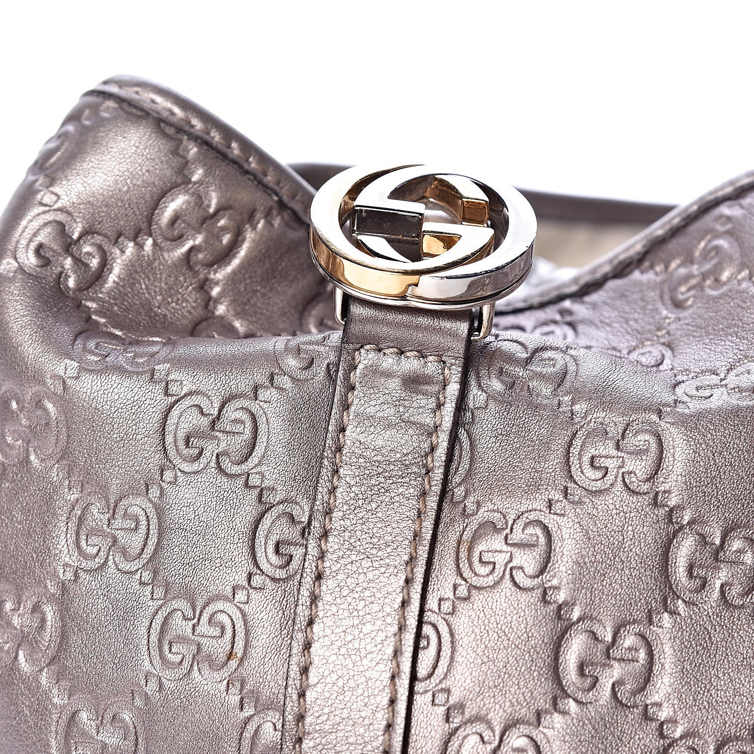 Gucci Metallic Guccissima Medium GG Twins Tote Mauve 12 of 15