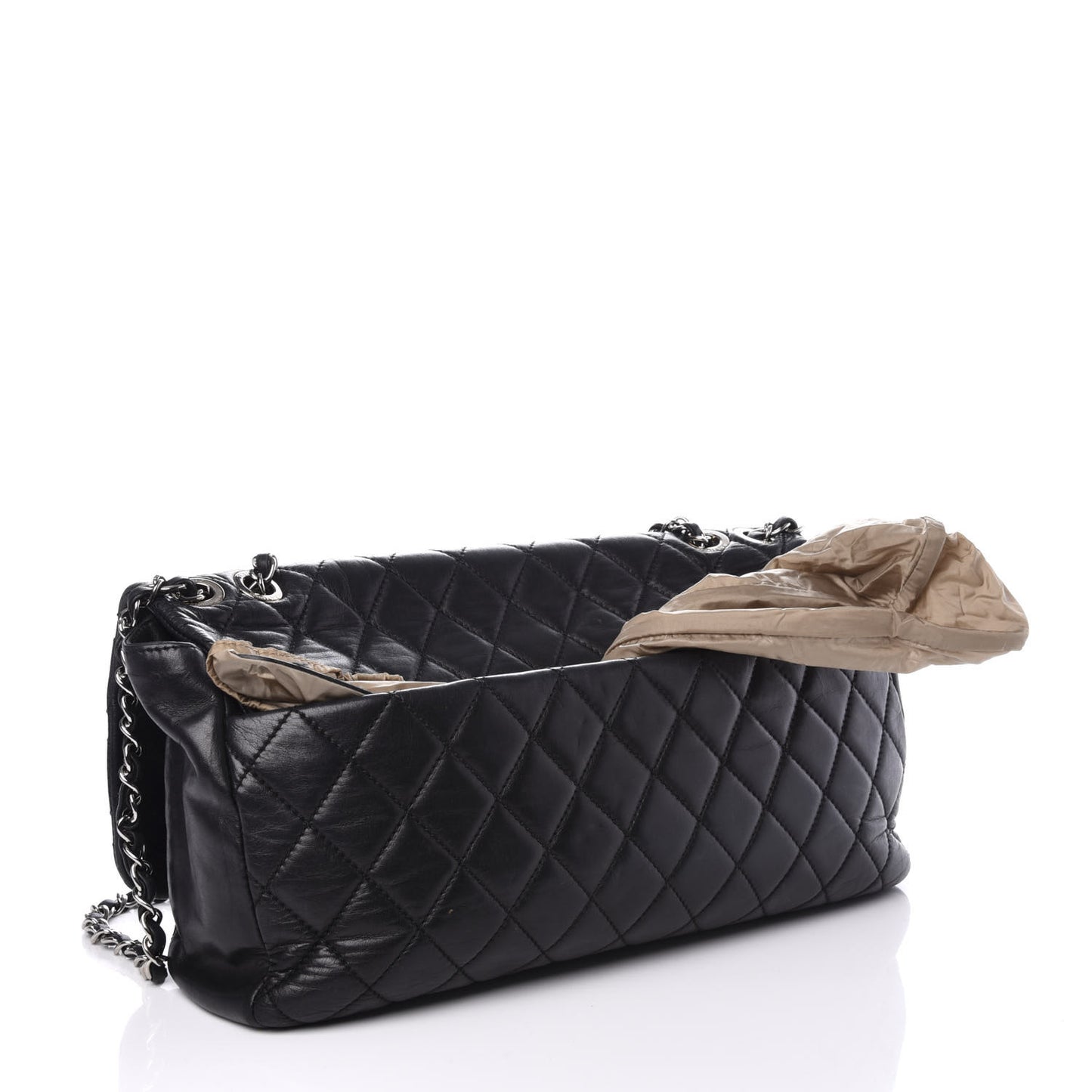 Lambskin Quilted Maxi Coco Rain Flap Black