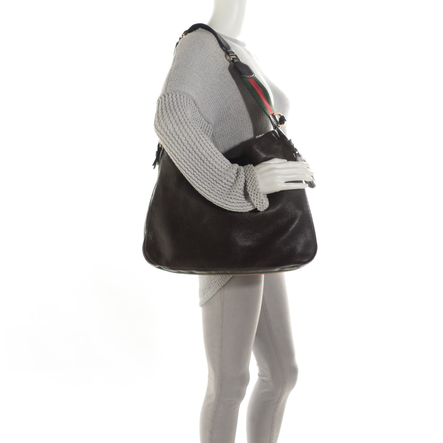 Gucci Pebbled Calfskin Medium Heritage Shoulder Bag 2 of 9