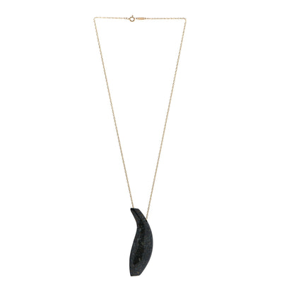 Tiffany 18K Yellow Gold Jade Frank Gehry Fish Pendant Necklace 2 of 6