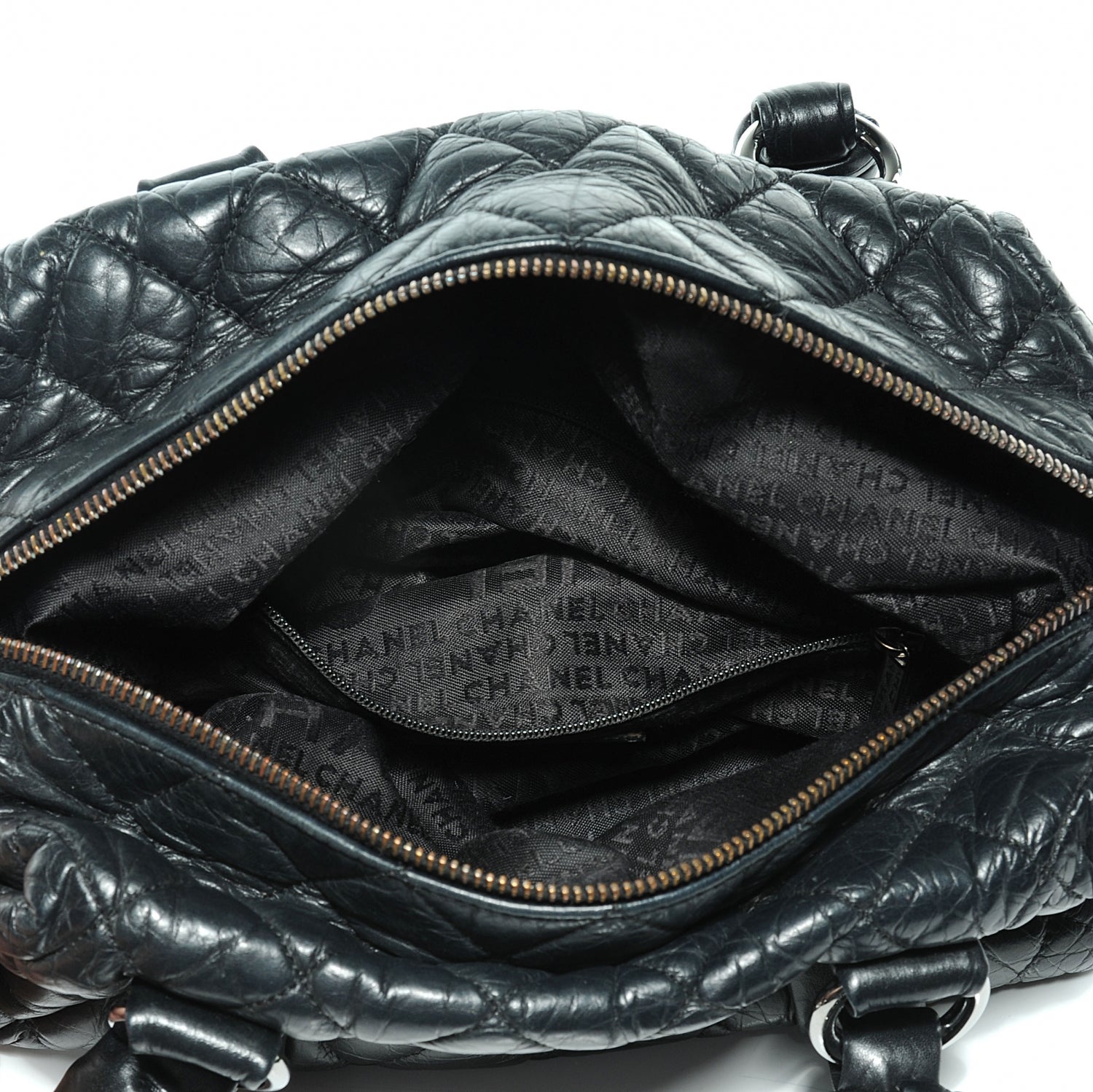 Chanel Distressed Lambskin Lady Braid Small Tote Black 5 of 8