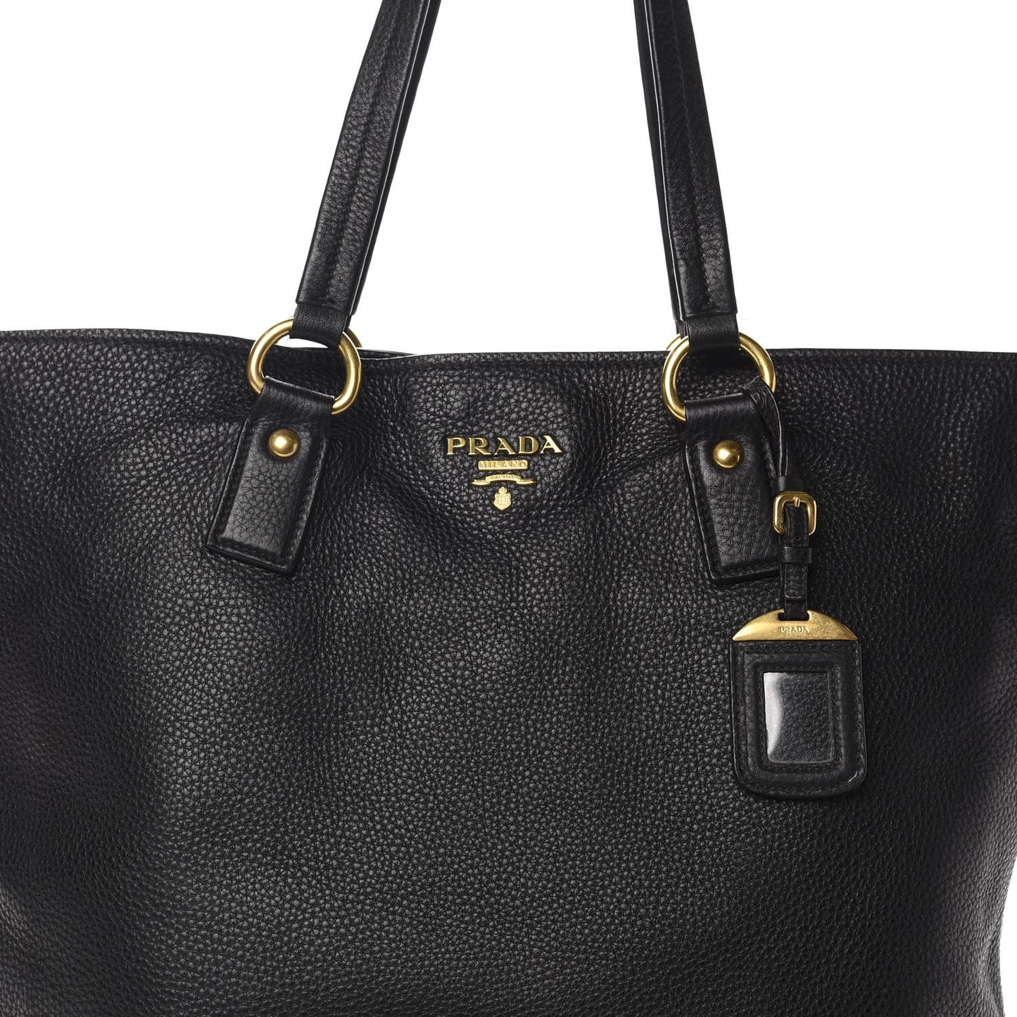 Vitello Daino Side Zip Tote Black