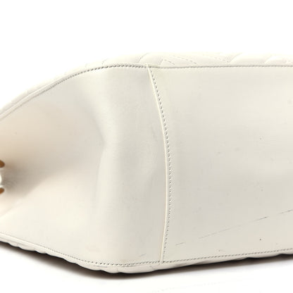 Gucci Calfskin Matelasse Medium GG Marmont Shoulder Tote Bag White 8 of 9