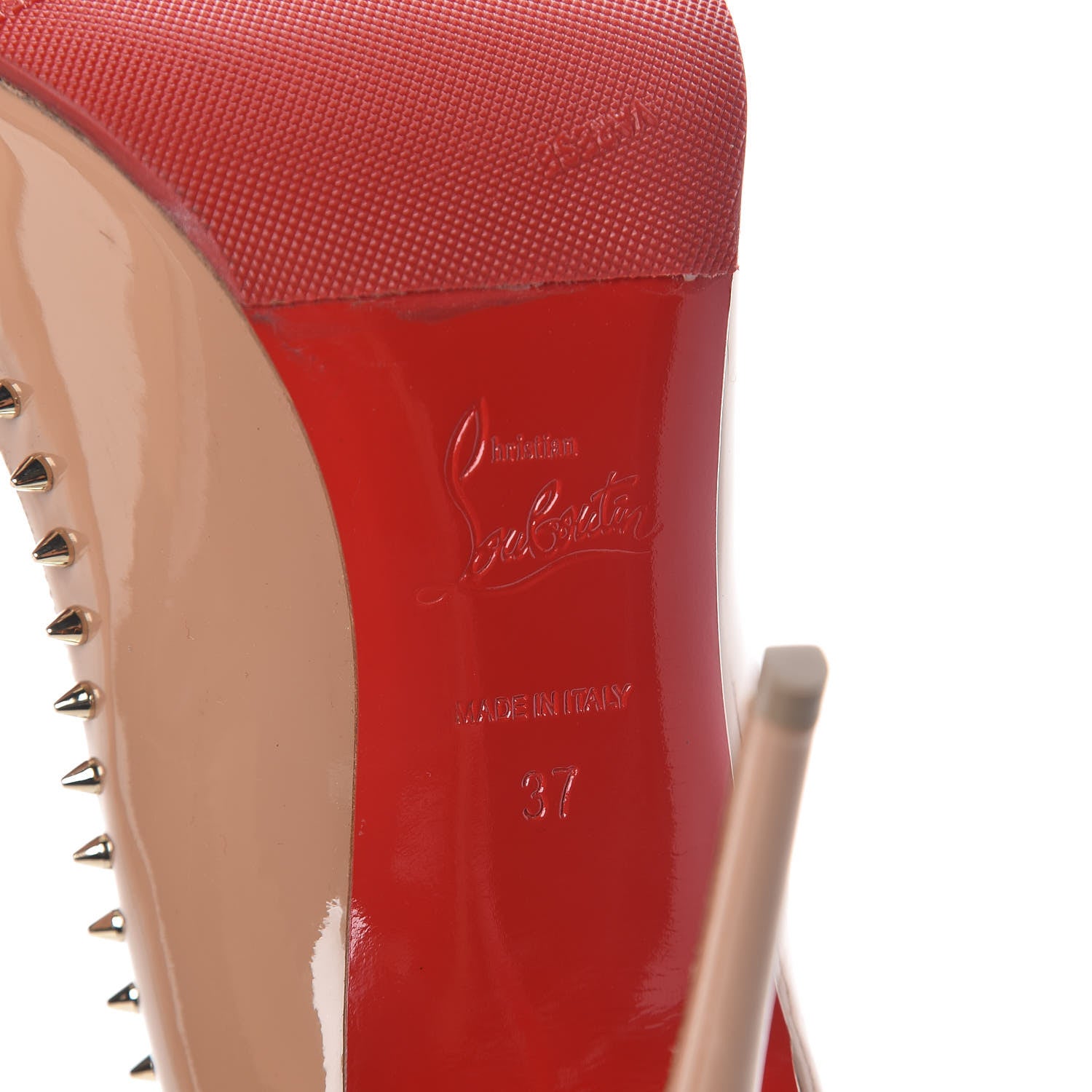 Christian Louboutin Patent Anjalina 100 Pumps 37 Nude 6 of 7
