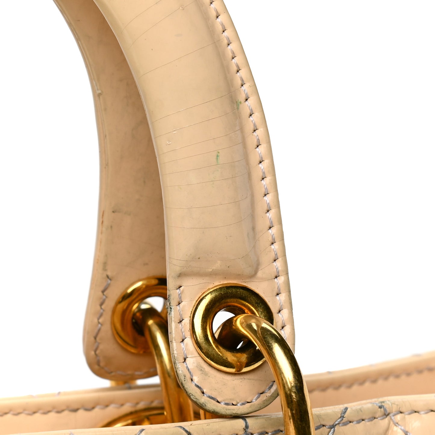 Patent Cannage Large Lady Dior Beige
