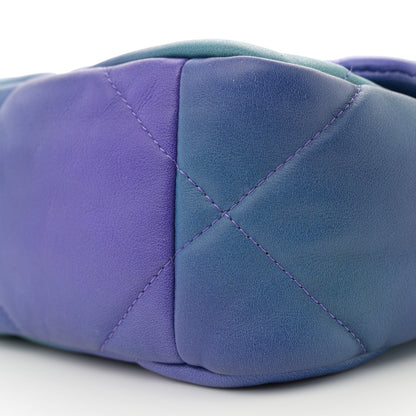 Chanel Tie Dye Calfskin Quilted Medium Chanel 19 Flap Blue Purple 10 of 11