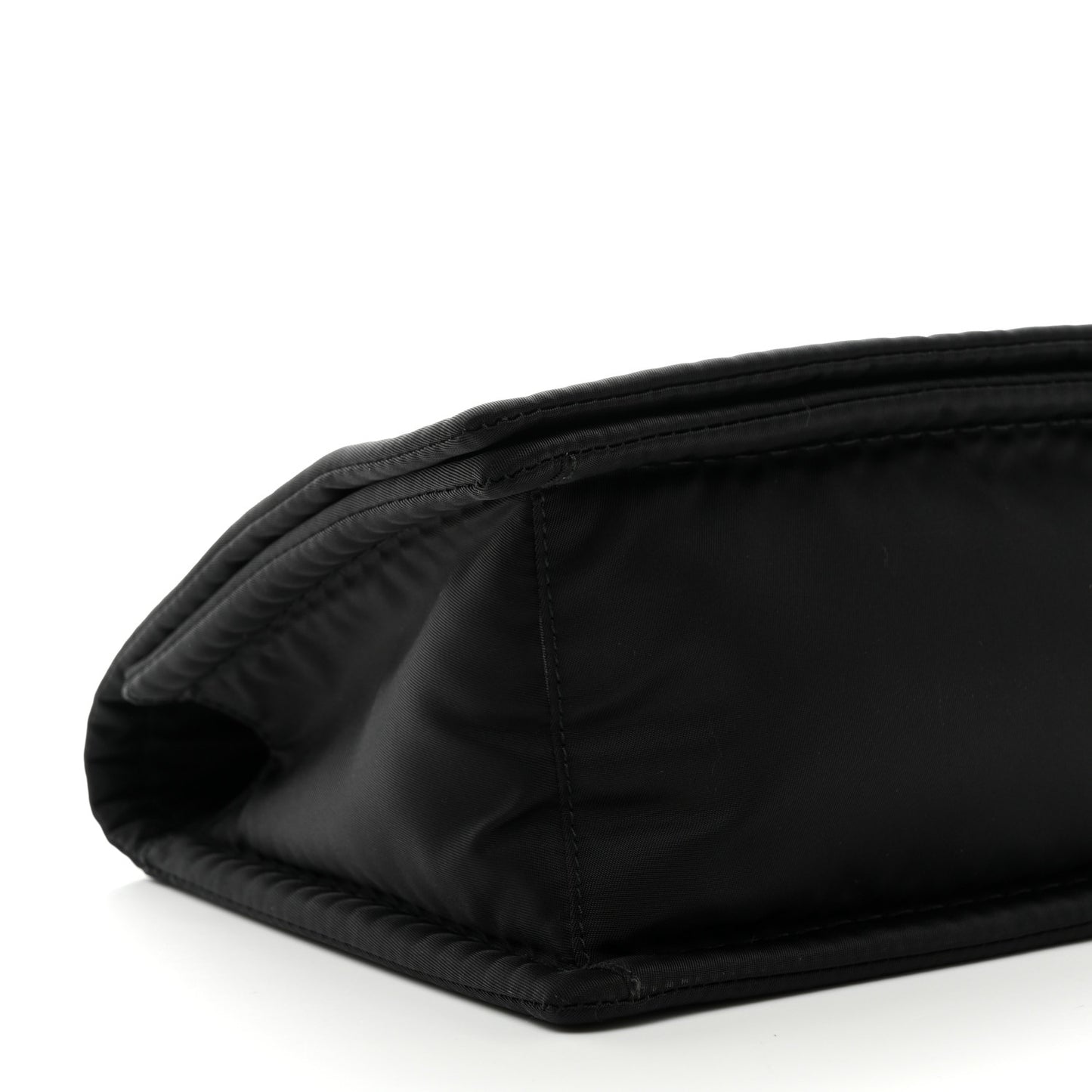 Tessuto Nylon Chain Flap Shoulder Bag Black