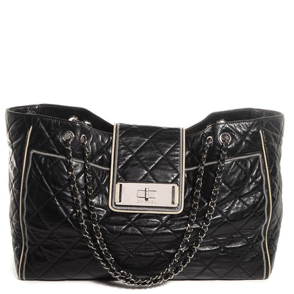 Chanel Lambskin Quilted East West Large Tote Black 1 of 7